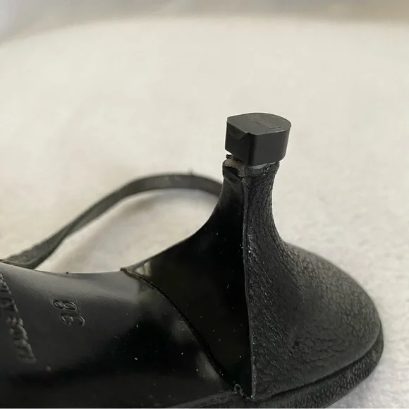 Prada Black Pointed Toe Slingback Heels with Buckle Accent - Picture 10 of 12